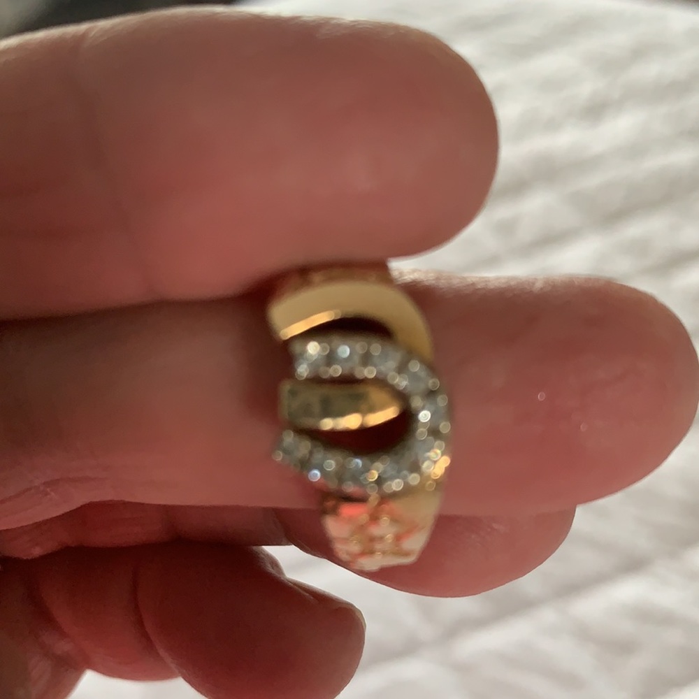14 K GOLD  DOUBLE HORSESHOE RING - Picture 13 of 17
